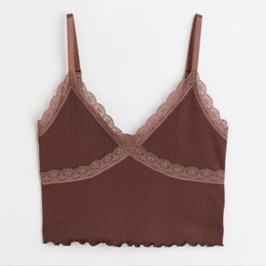 H&M Brown Cropped Tank Top